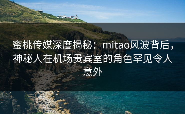 蜜桃传媒深度揭秘：mitao风波背后，神秘人在机场贵宾室的角色罕见令人意外